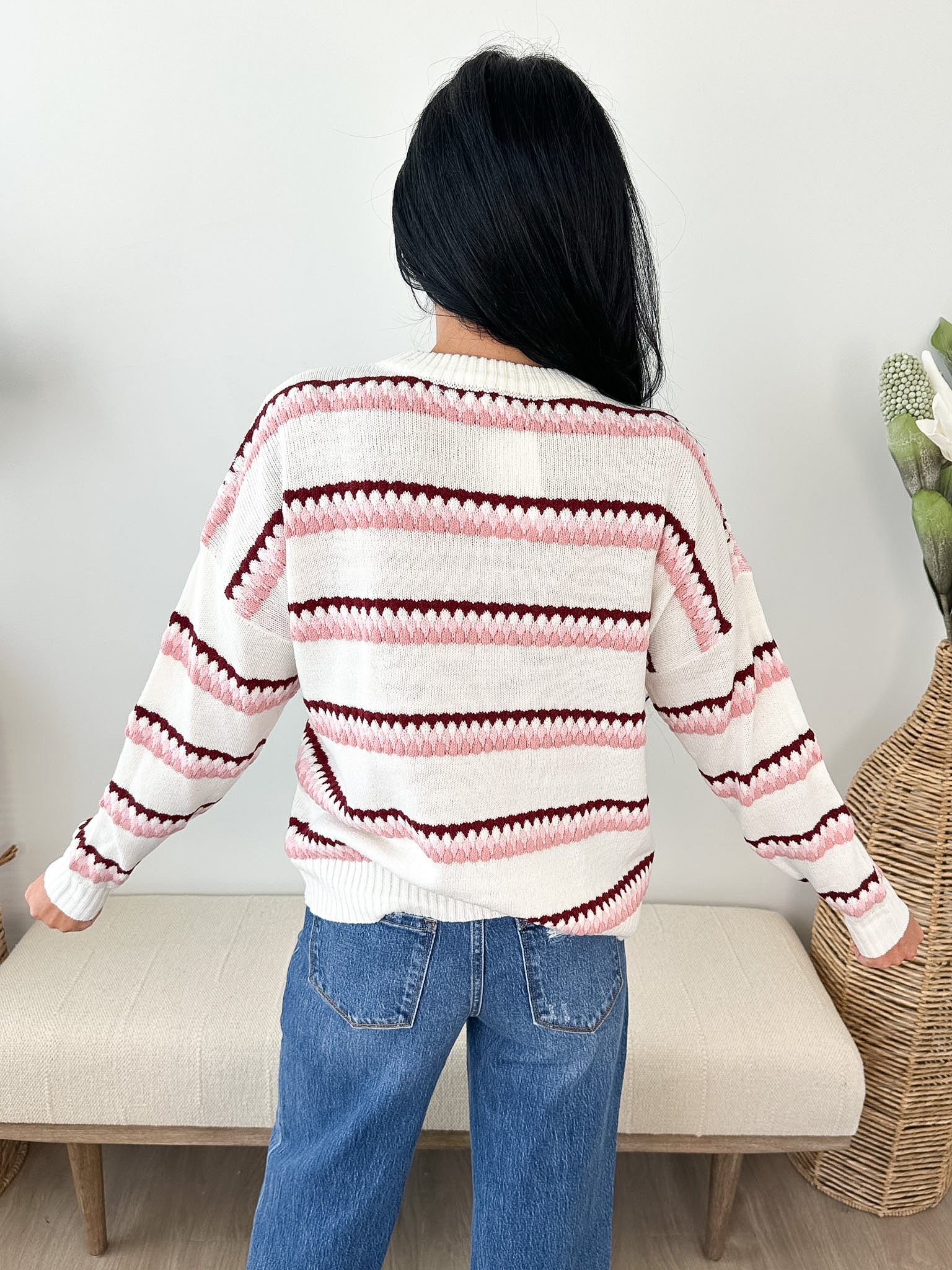 Honeycomb Multi Striped Sweater - 2 colors! - The Nines