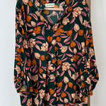Hunter Green Floral Wrinkle Free Top - The Nines