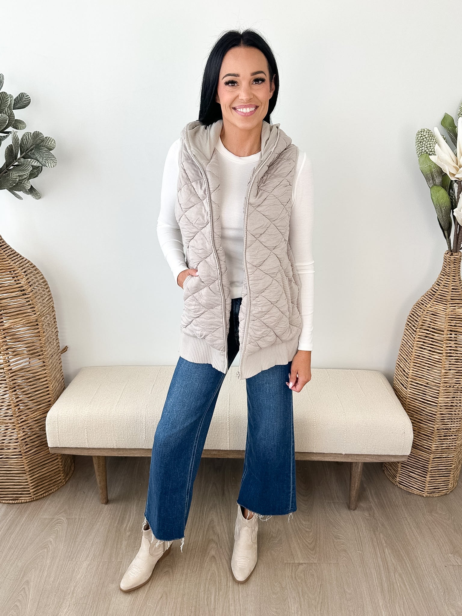 Oversized Quilted Vest - The Nines