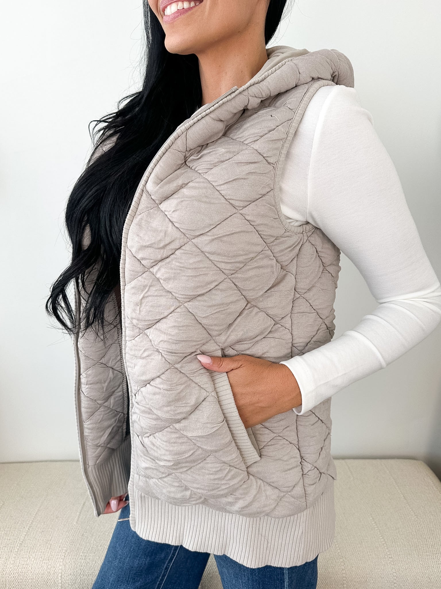 Oversized Quilted Vest - The Nines
