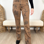 Lovervet Low Rise Brown Floral Print Bootcut Jeans - The Nines