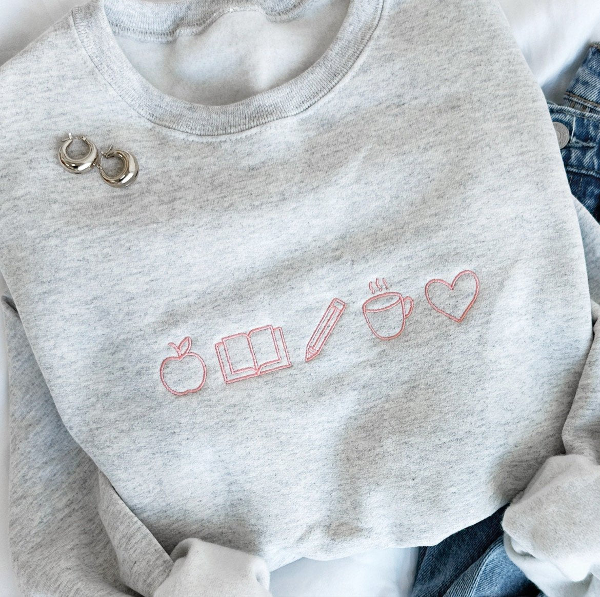Gray & Pink Teacher Icon Sweatshirt - The Nines