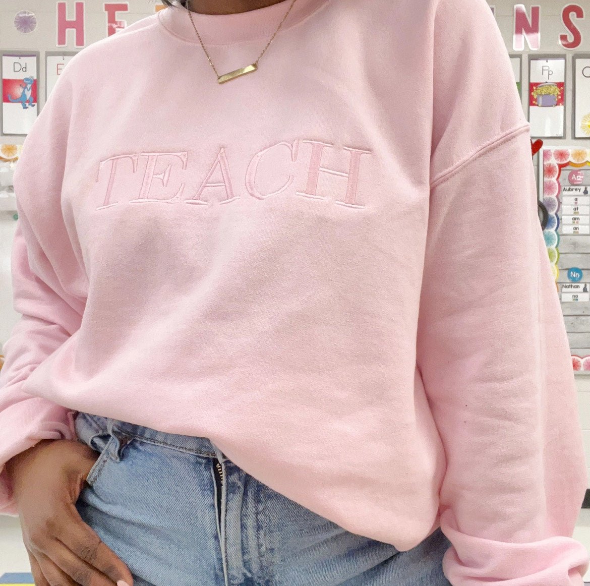 Pink Teach Sweatshirt - The Nines