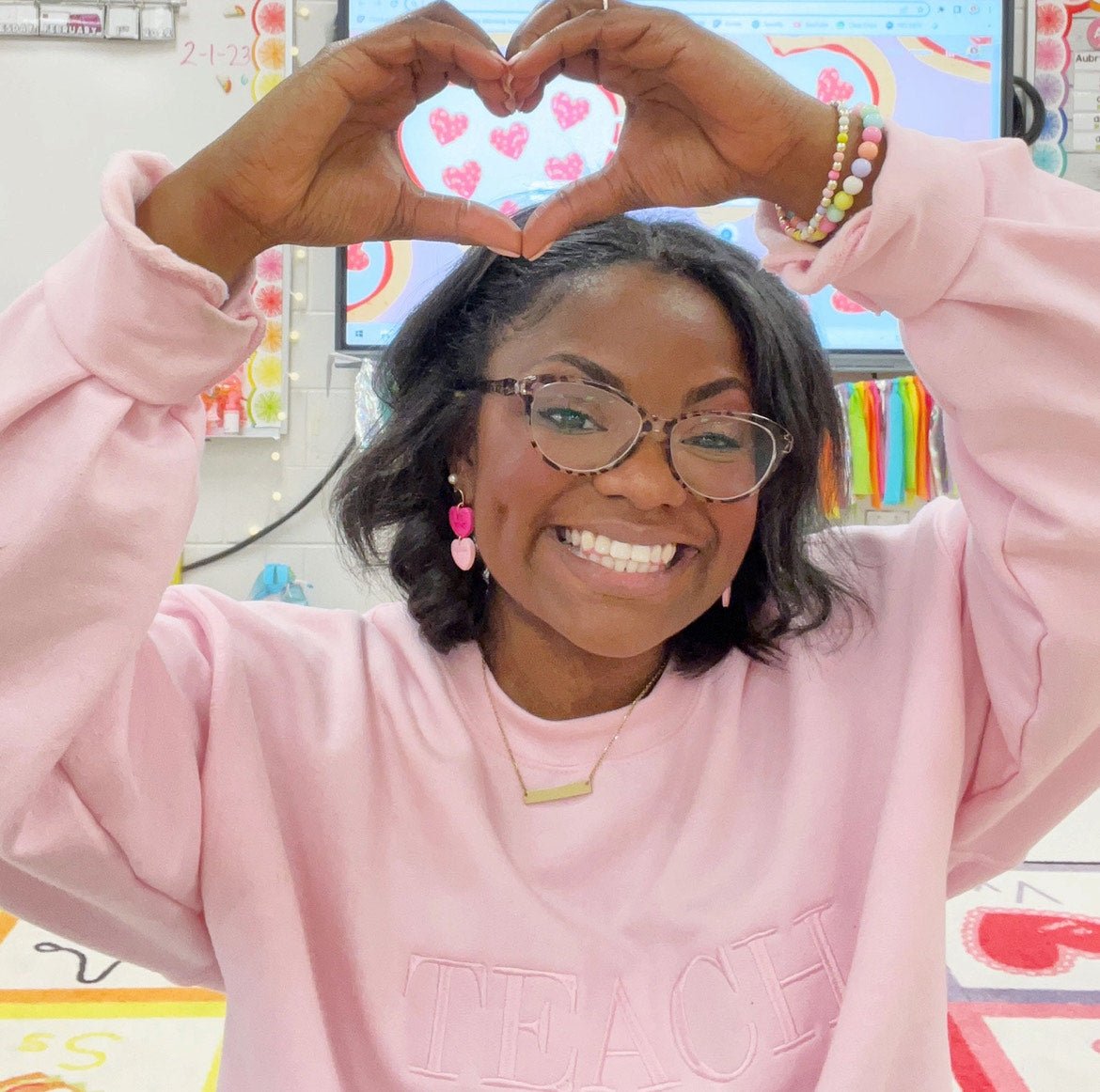 Pink Teach Sweatshirt - The Nines