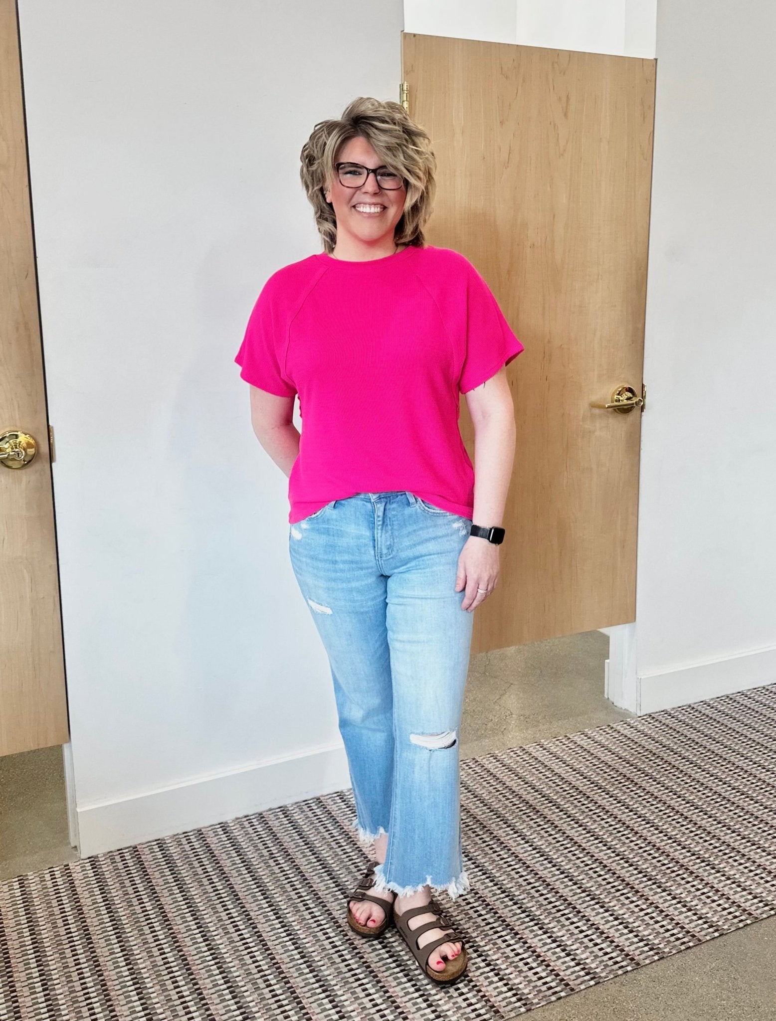 Lovervet Light Wash Wide Leg Distressed Crop Jean - The Nines