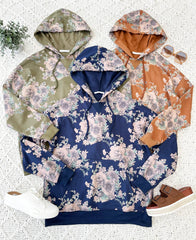 Floral Terry Hoodies - 3 colors!