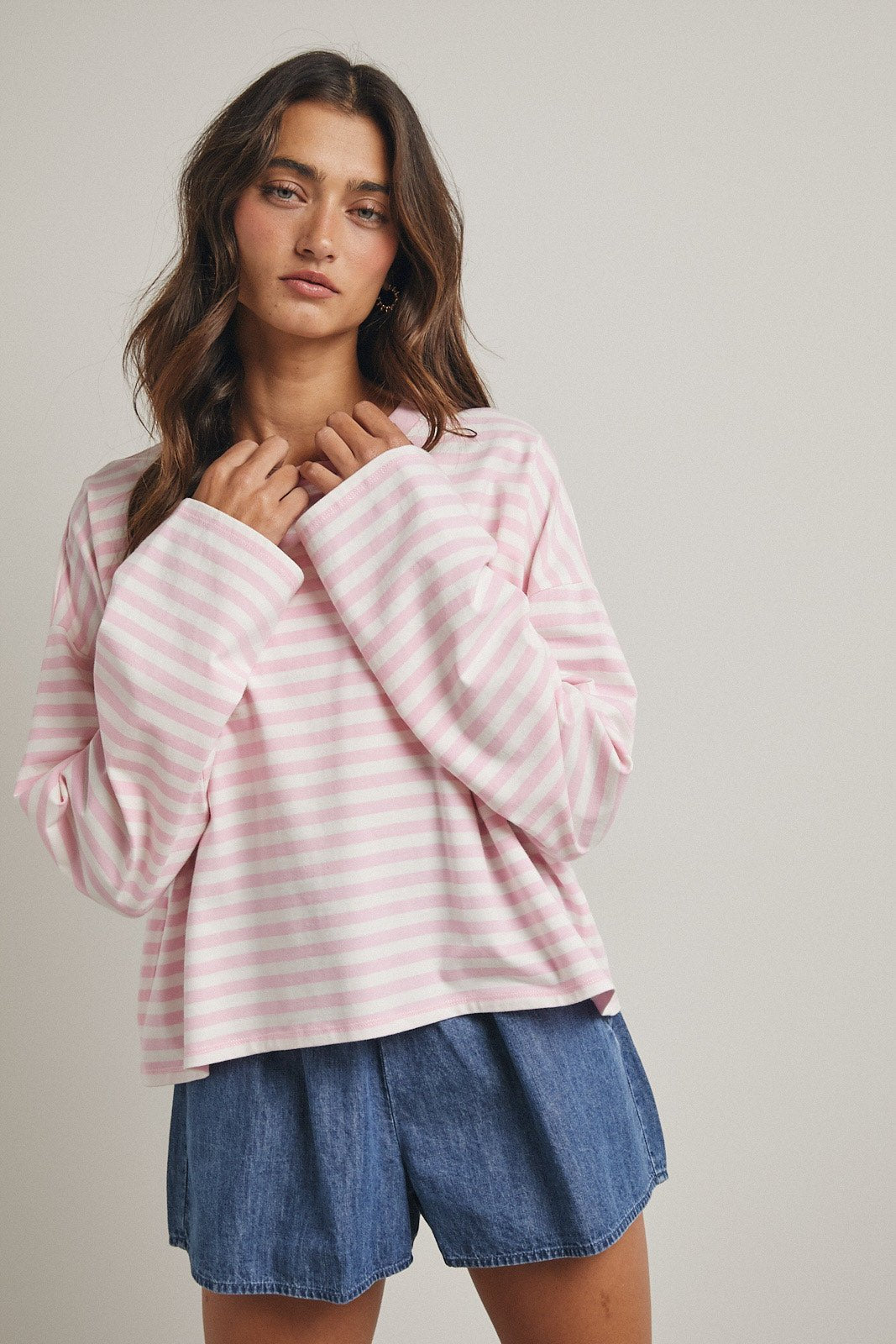 Pink Striped Top - The Nines