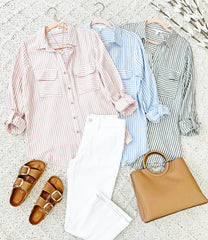 Easy Like Sunday Morning Striped Tops - 3 Colors!