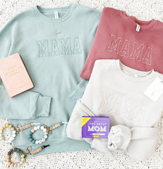 Mama Embroidered Sweatshirts - 3 Colors!