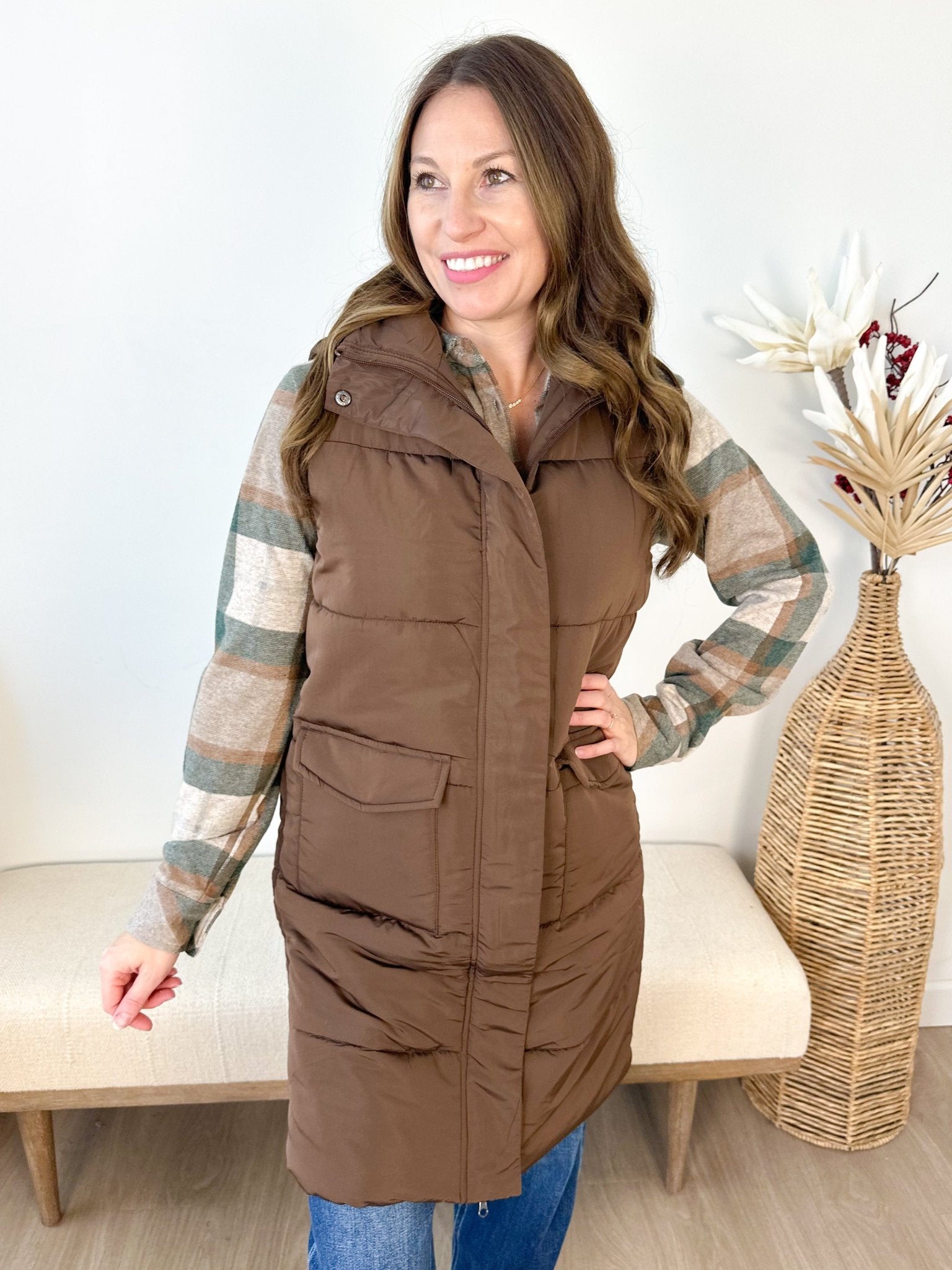 Long Puffer Vest - 4 colors! - The Nines