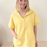 Malibu Summit Yellow Glow Short Sleeve Half Zip Hoodie - The Nines