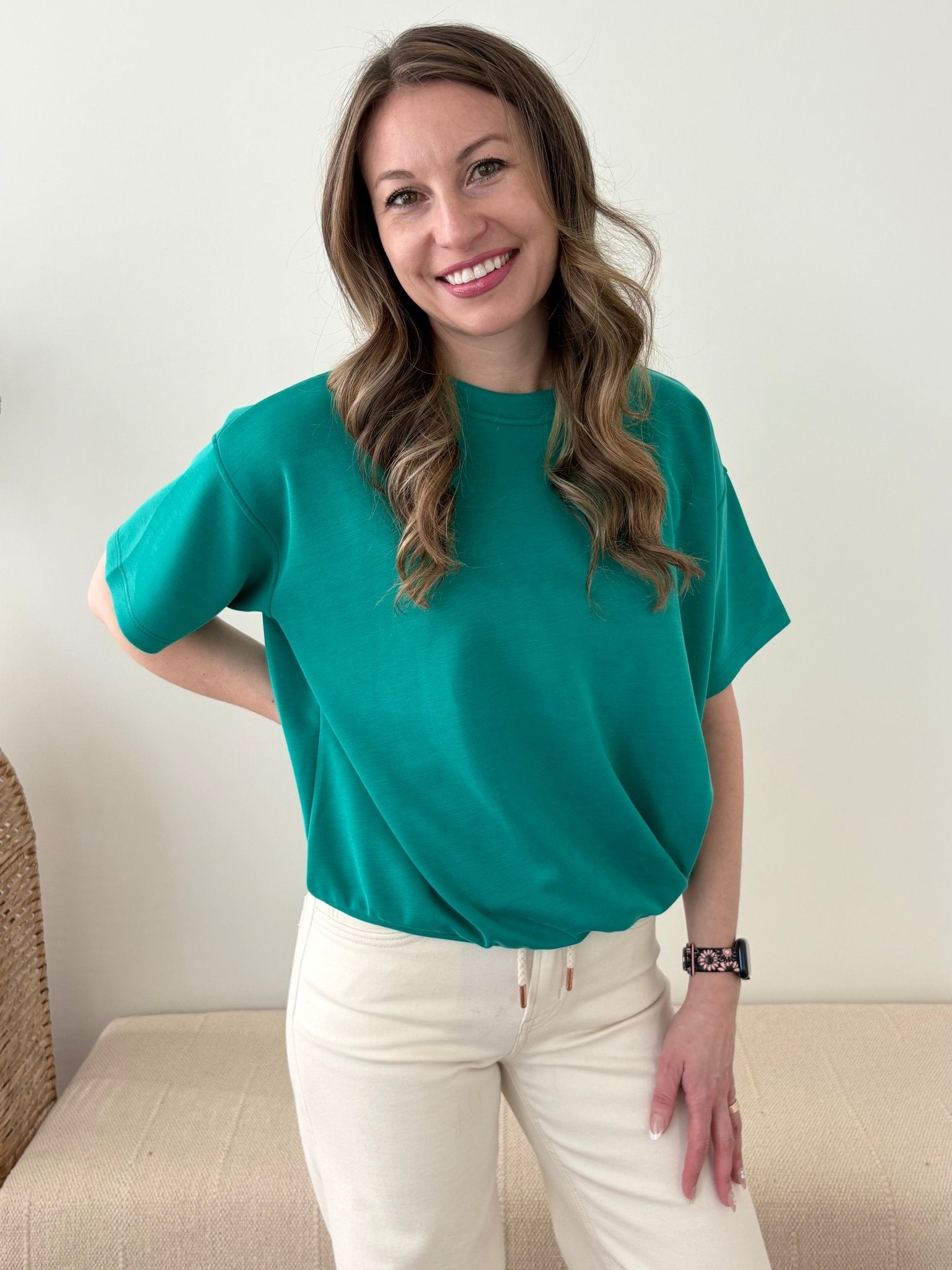 Emerald Gathered Top - The Nines