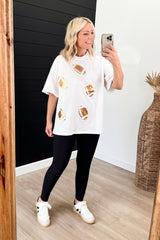 Sequin Football Tee