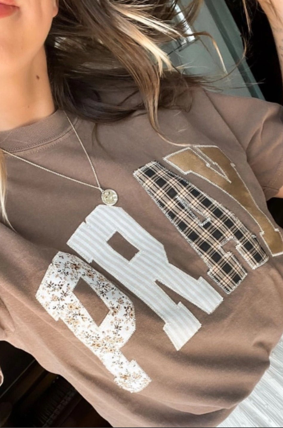 Pray Patchwork Embroidered Tee - The Nines