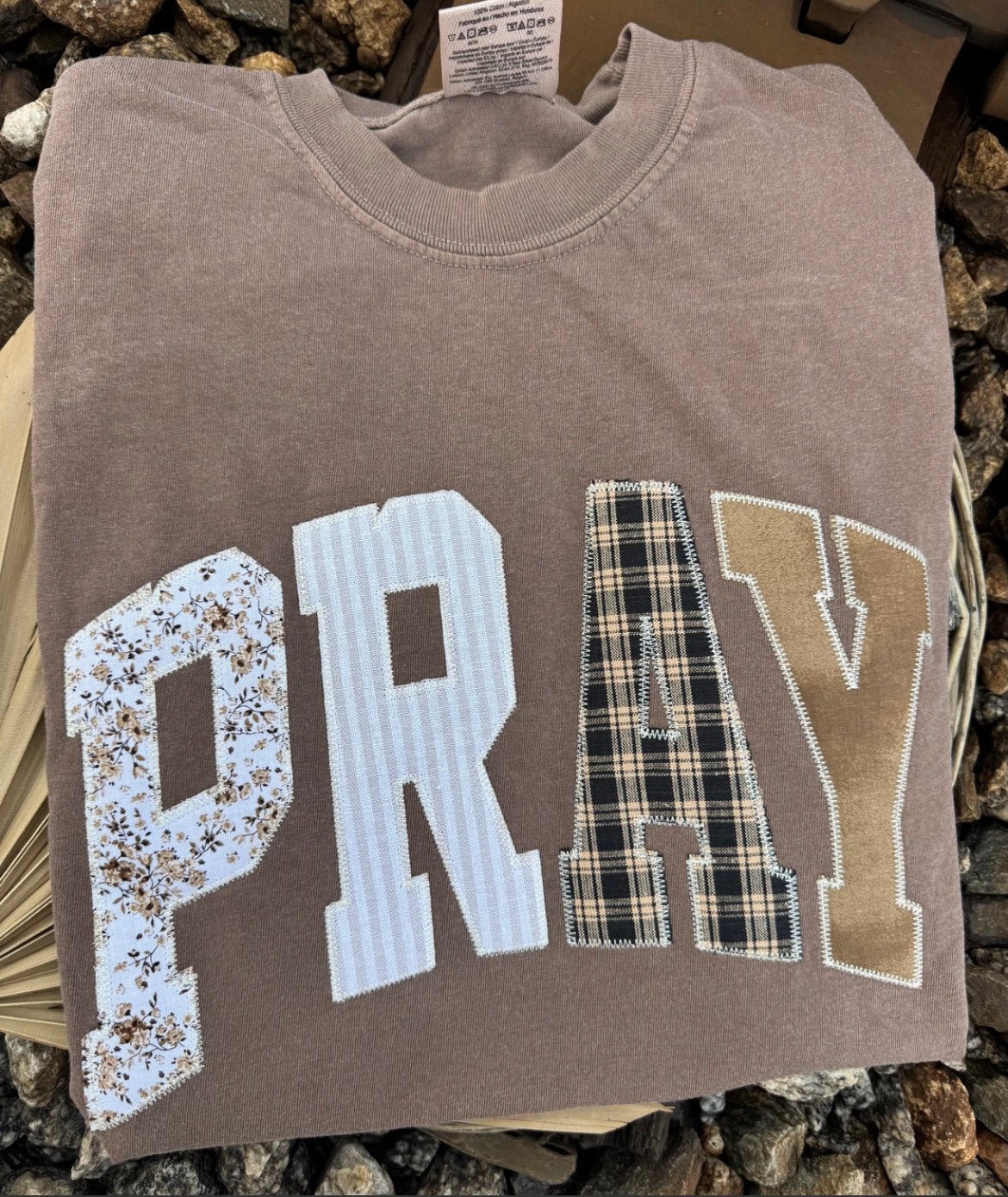 Pray Patchwork Embroidered Tee - The Nines