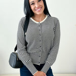 Stripe Button Down Cardigan - The Nines