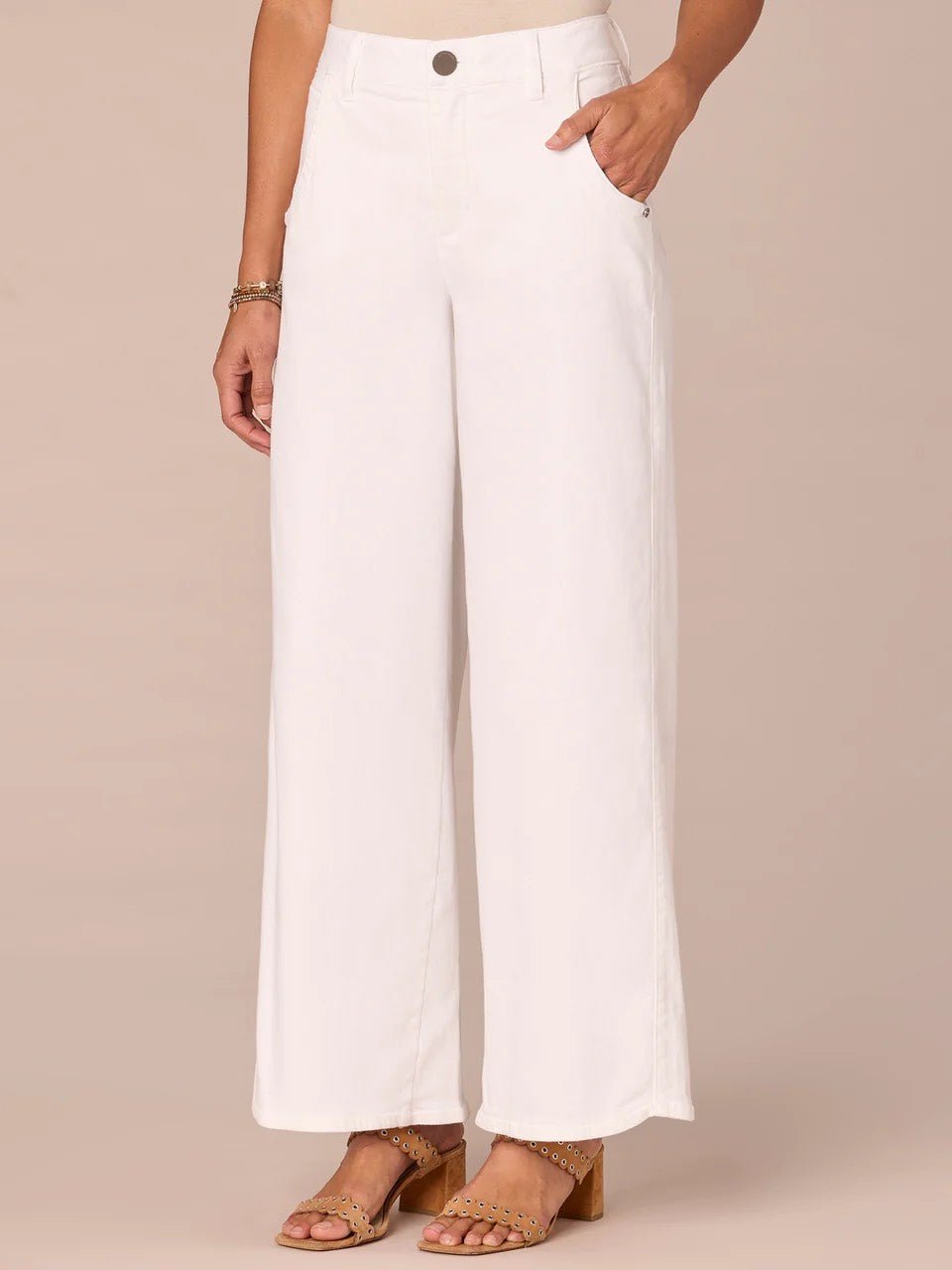 Democracy Petite Skyrise Optic White Wide Leg Jean - FINAL SALE! - The Nines