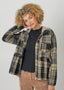 Peplum Plaid Hooded Shacket - FINAL SALE