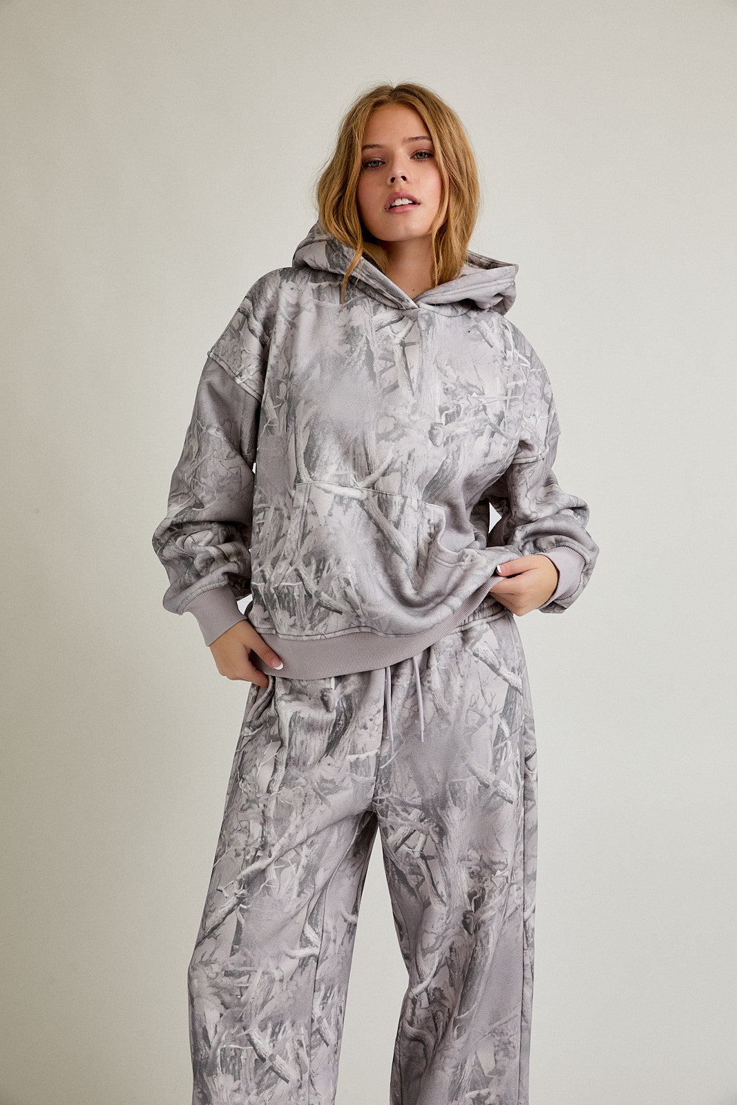 Gray Tree Print Hoodie - The Nines