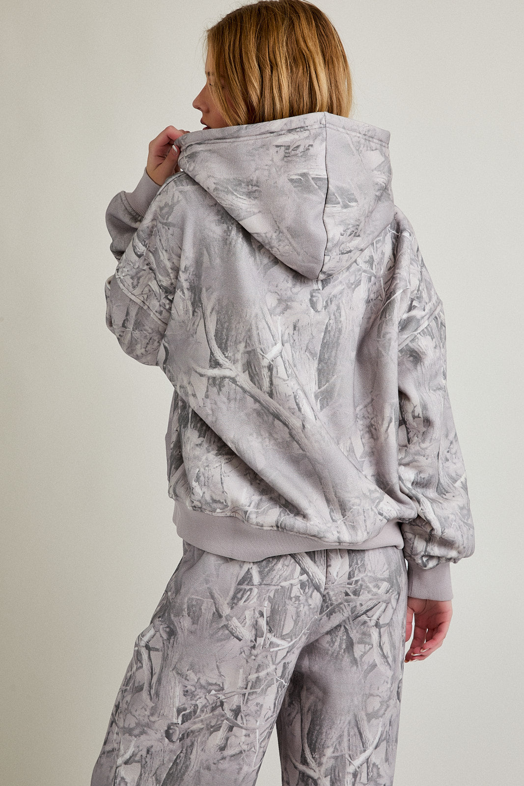 Gray Tree Print Hoodie - The Nines