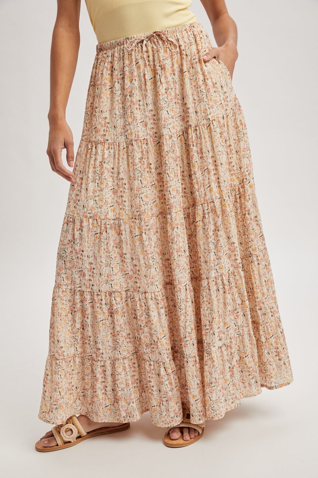Ivory Ditsy Floral Skirt - The Nines