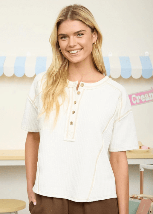 Ivory Knit Short Sleeve - The Nines