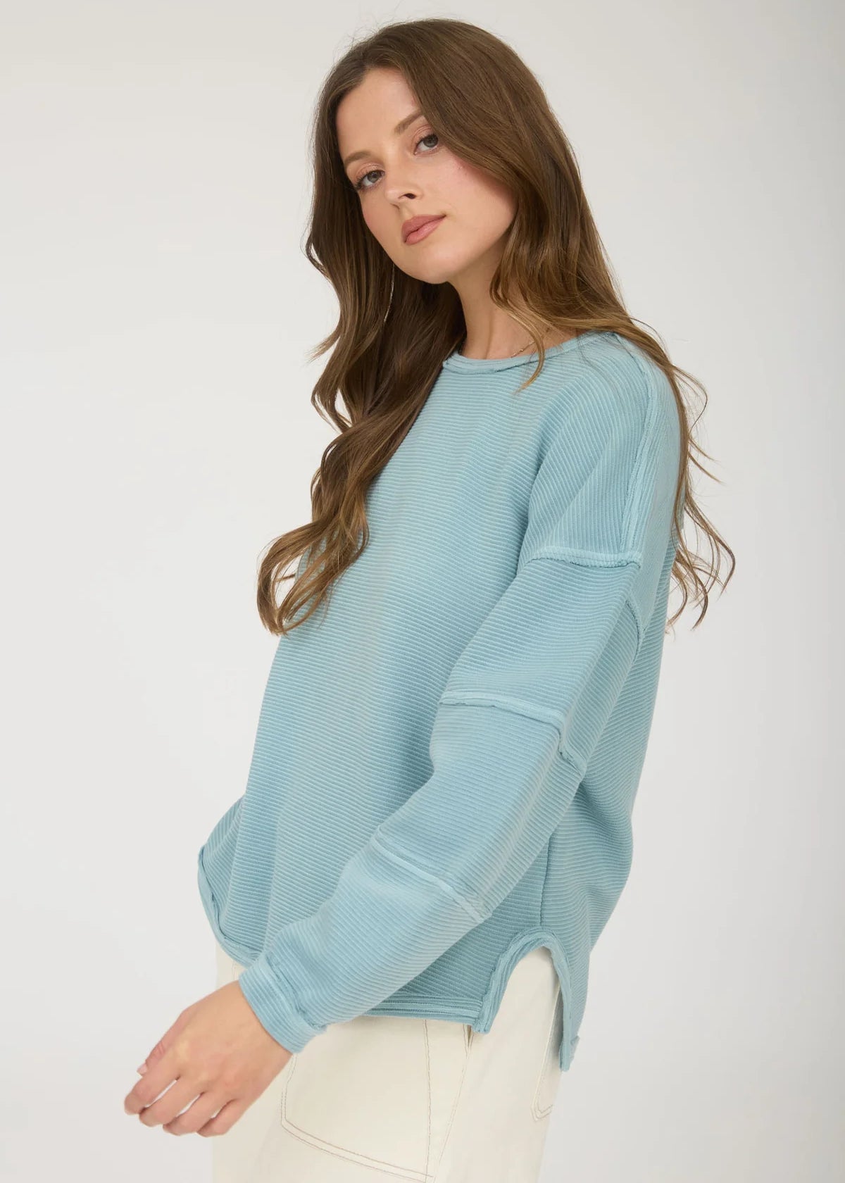 Exposed Seam Long Sleeve Tops - 3 Colors! - The Nines