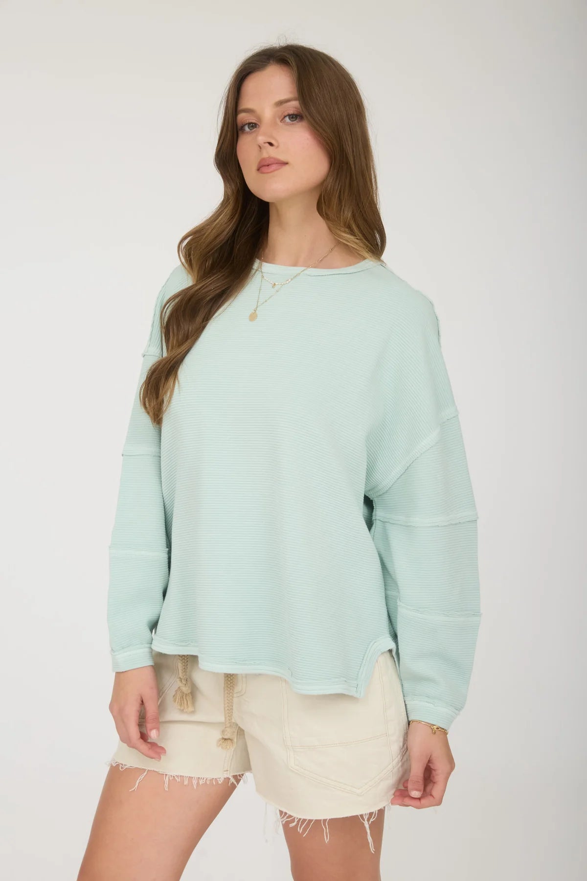 Exposed Seam Long Sleeve Tops - 3 Colors! - The Nines