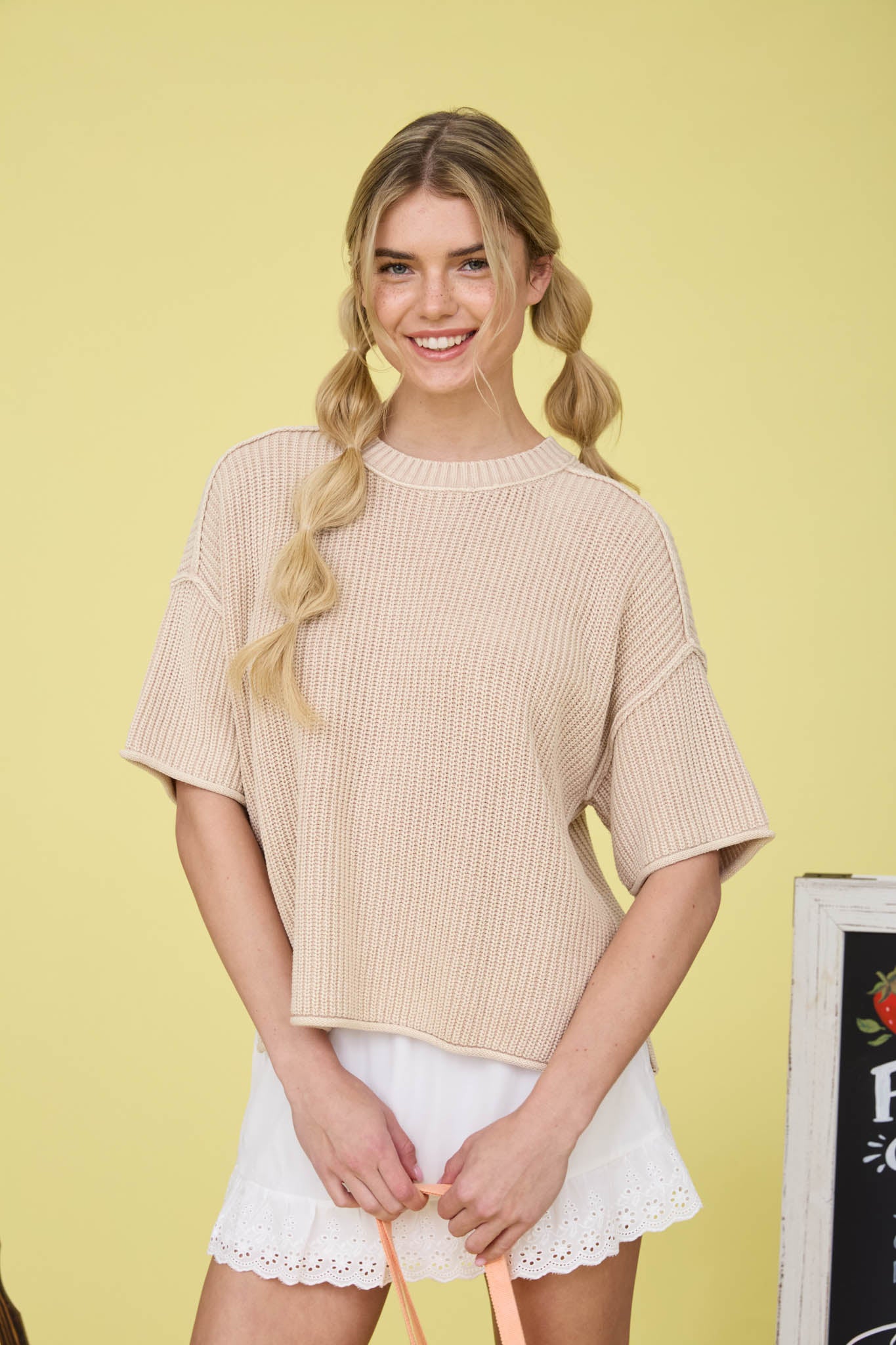 Shania Short Sleeve Sweaters - 2 Colors! - The Nines