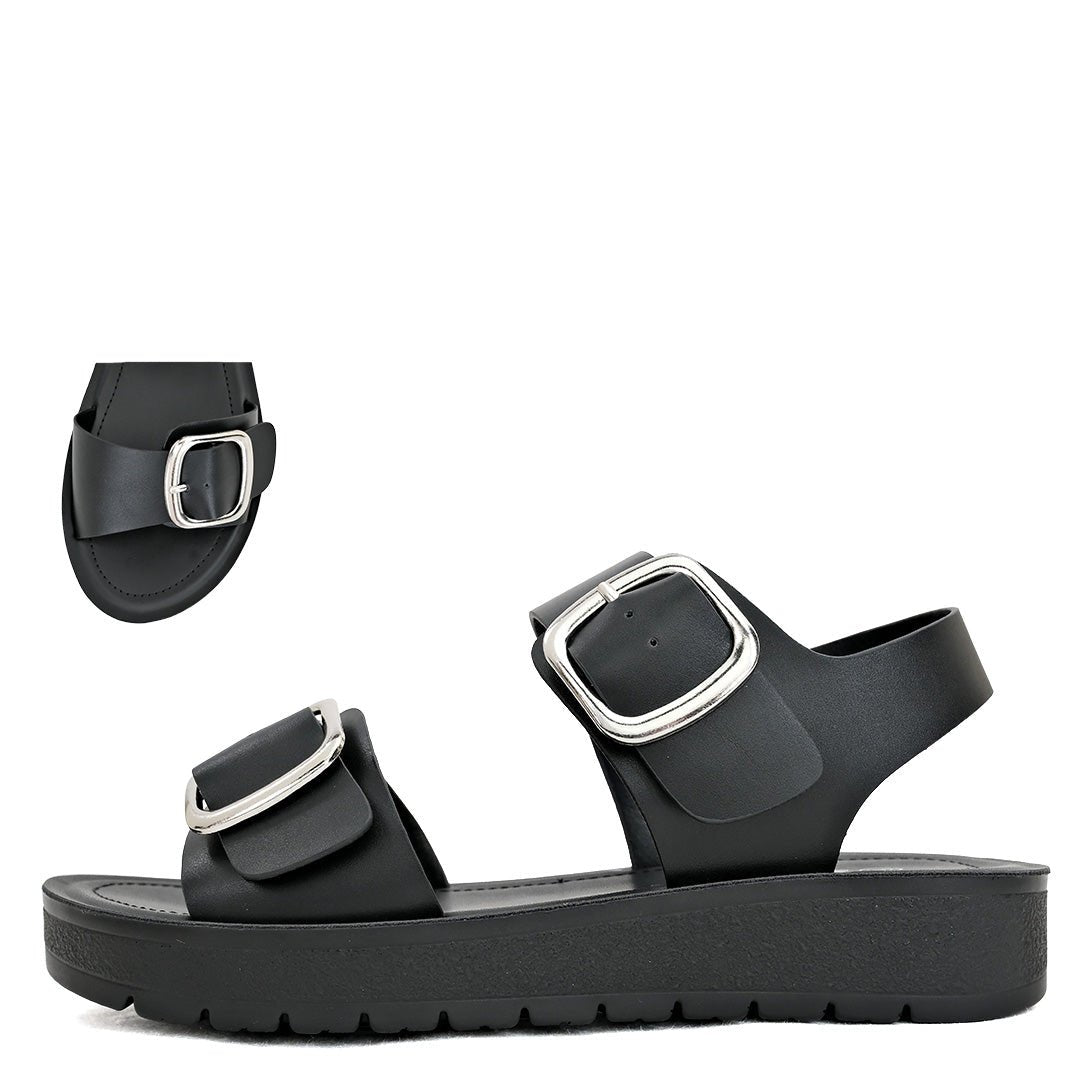 Jackie Double Buckle Sandal - The Nines