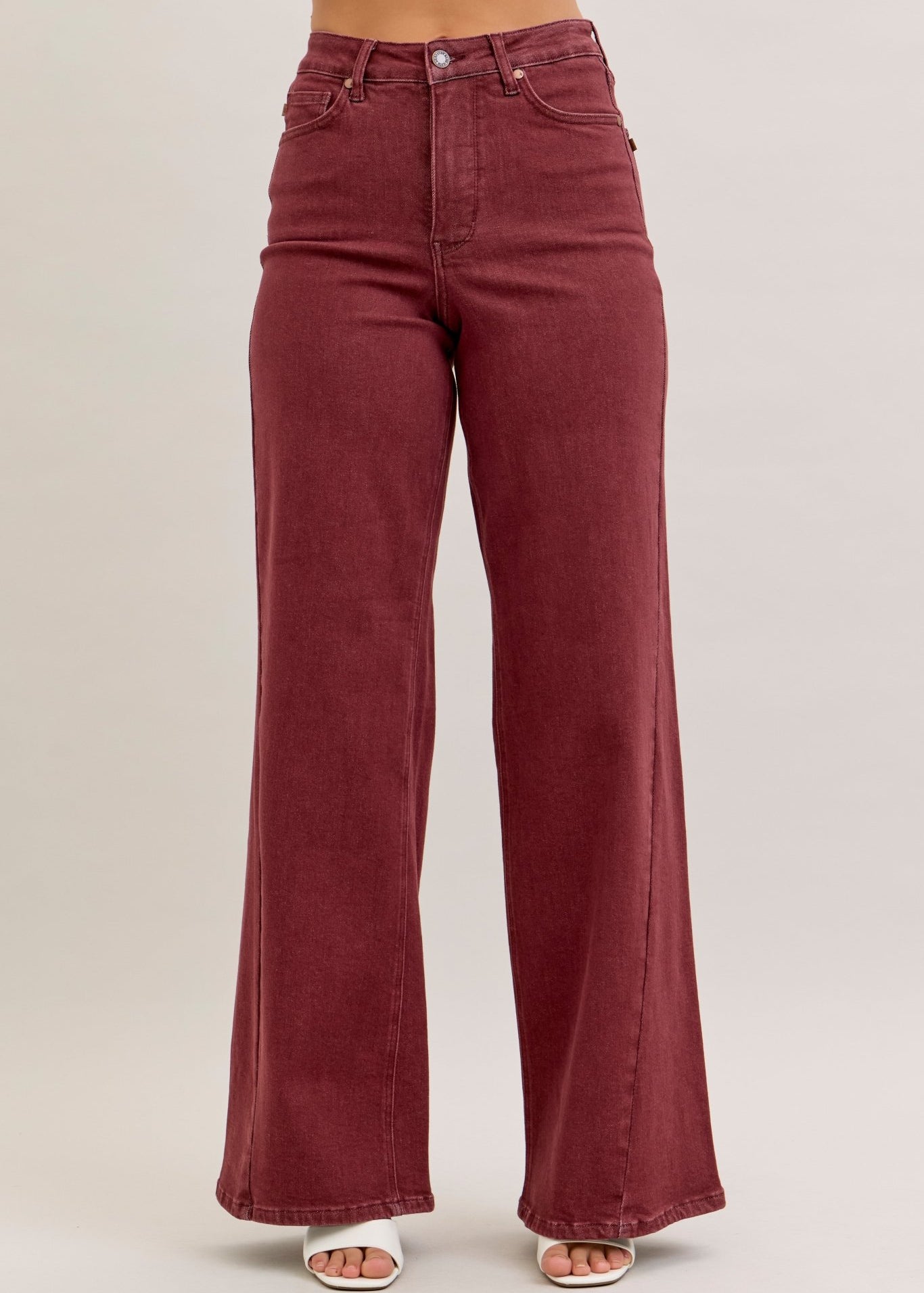 Judy Blue Burgundy Retro Wide Leg - The Nines