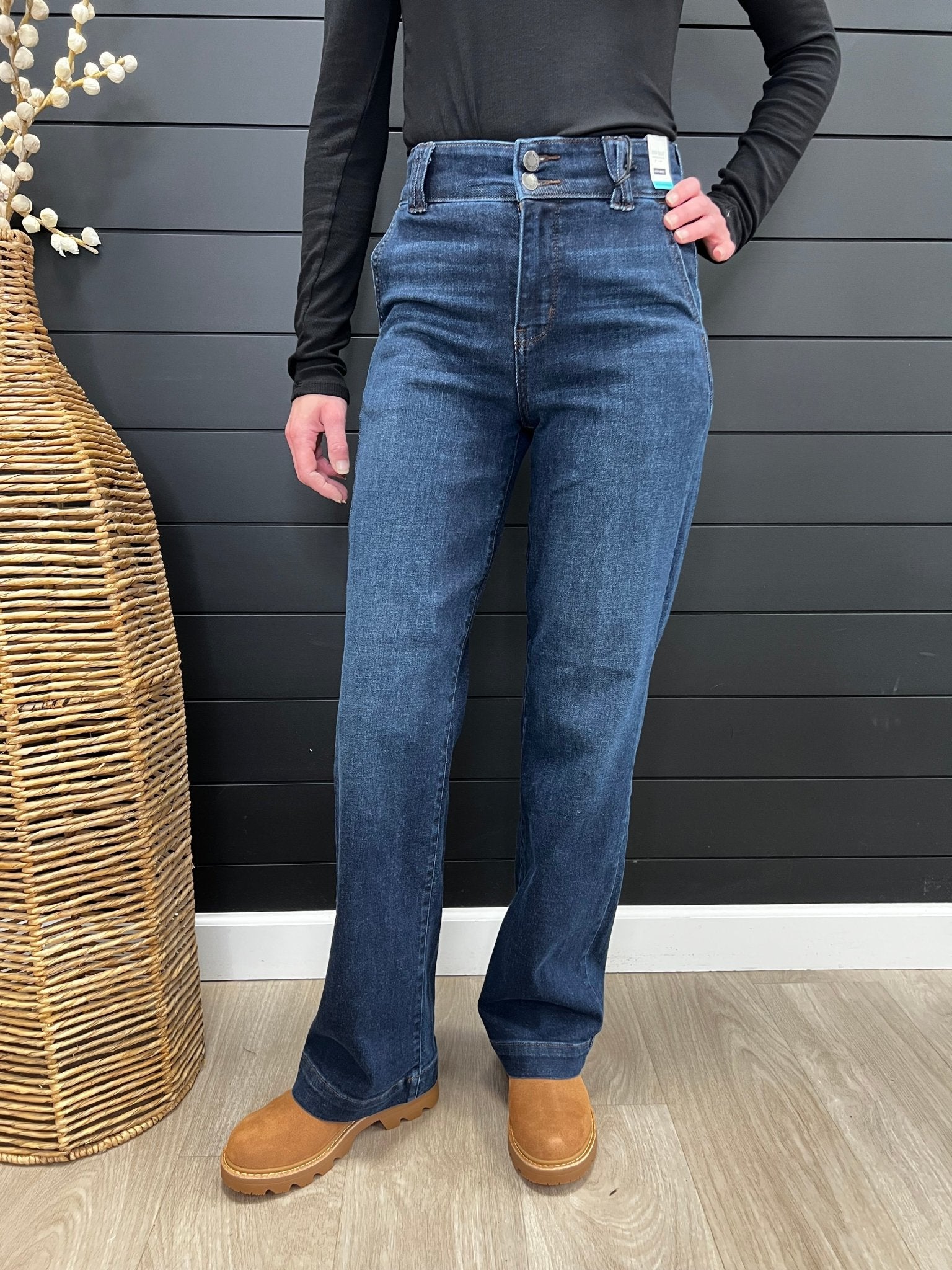 Judy Blue Dark Wash Trouser Wide Leg - 3 Lengths! - The Nines
