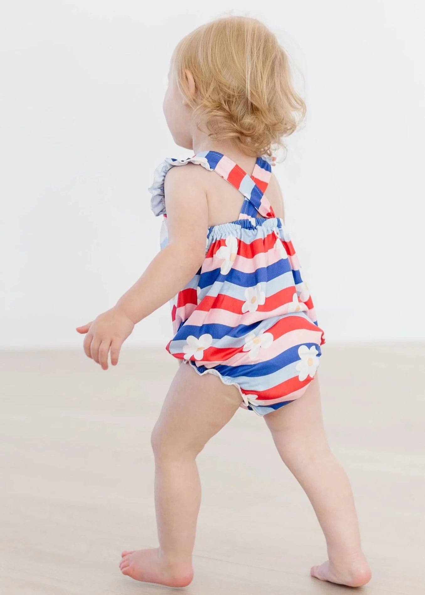 July Vibes Ruffle Cross Back Romper - The Nines