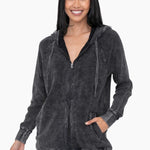 Mono B Mineral Washed Waffle Relaxed Hoodies - The Nines