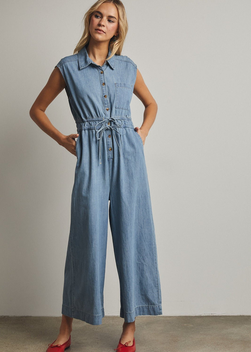 Kaelie Denim Jumpsuit - The Nines