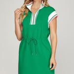 Kelly Green & Pink Zip Pocket Dress - The Nines