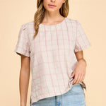 Khaki & Pink Plaid Short Sleeve - The Nines