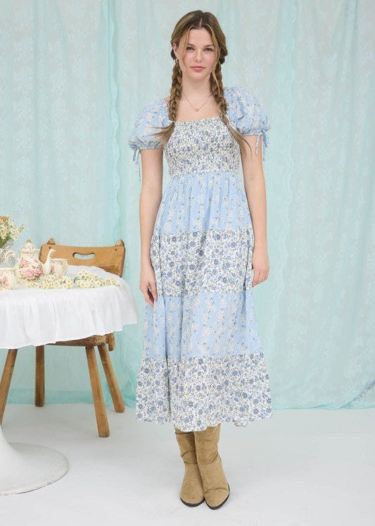Light Blue Multi Print Dress - The Nines
