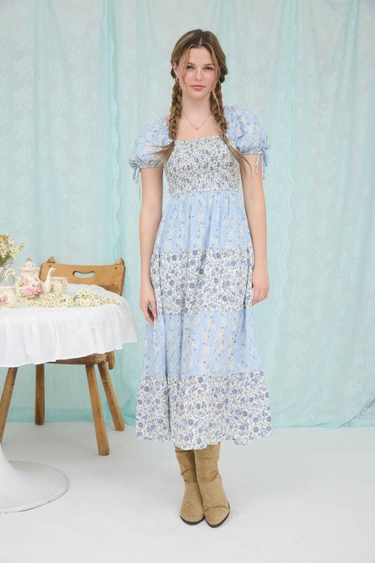 Light Blue Multi Print Dress - The Nines