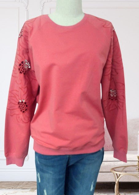 Embroidered Sleeve Pullovers - 3 Colors! - The Nines