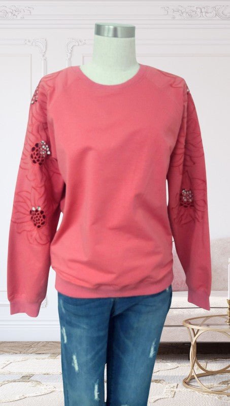 Embroidered Sleeve Pullovers - 3 Colors! - The Nines