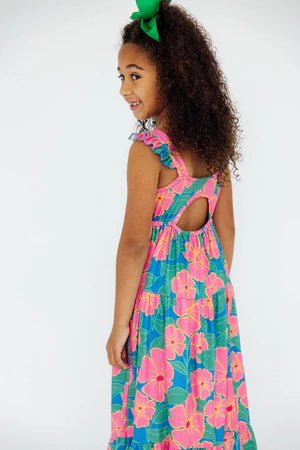 Luau Floral Ruffle Maxi Buttery Soft Dress - The Nines