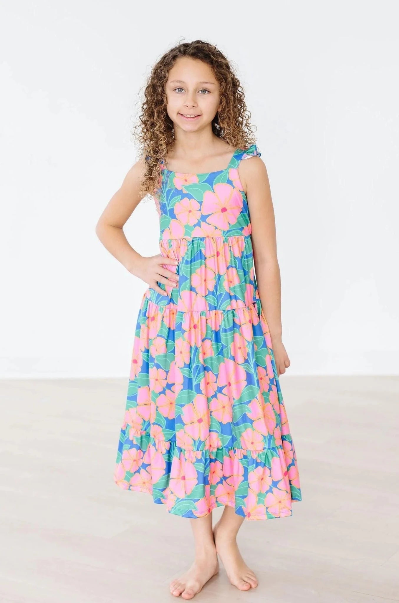 Luau Floral Ruffle Maxi Buttery Soft Dress - The Nines