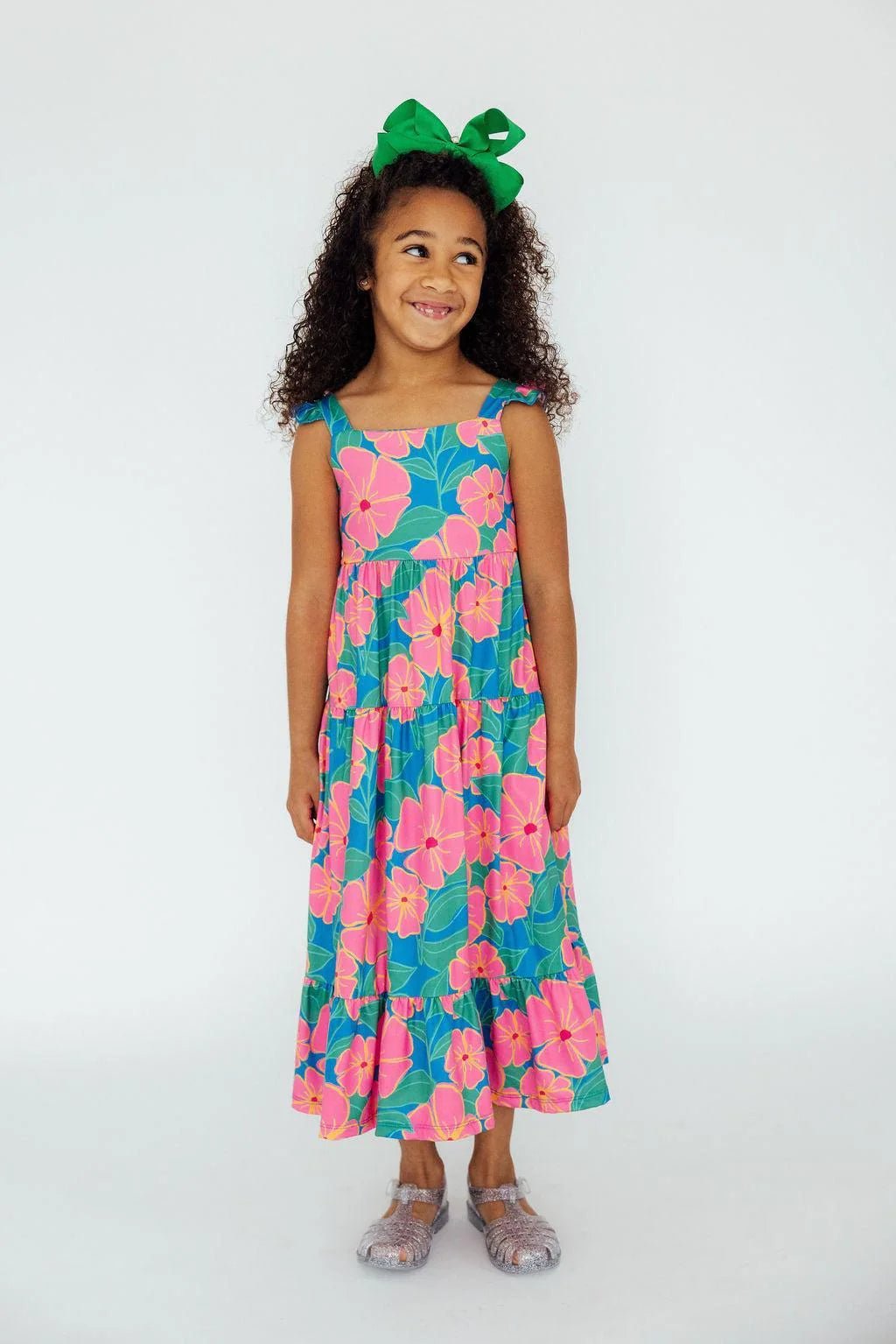 Luau Floral Ruffle Maxi Buttery Soft Dress - The Nines