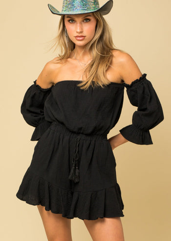 Off The Shoulder Rompers - 2 Colors!