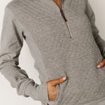 Ampersand Charcoal Quilted Half Zip - The Nines