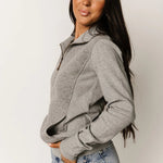 Ampersand Charcoal Quilted Half Zip - The Nines