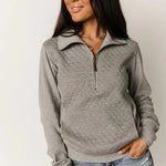 Ampersand Charcoal Quilted Half Zip - The Nines