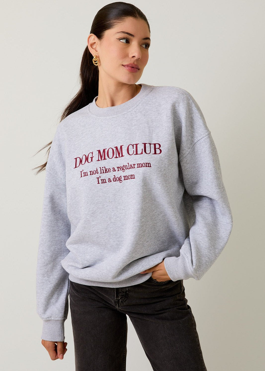 Dog Mom Embroidered Sweatshirt - The Nines