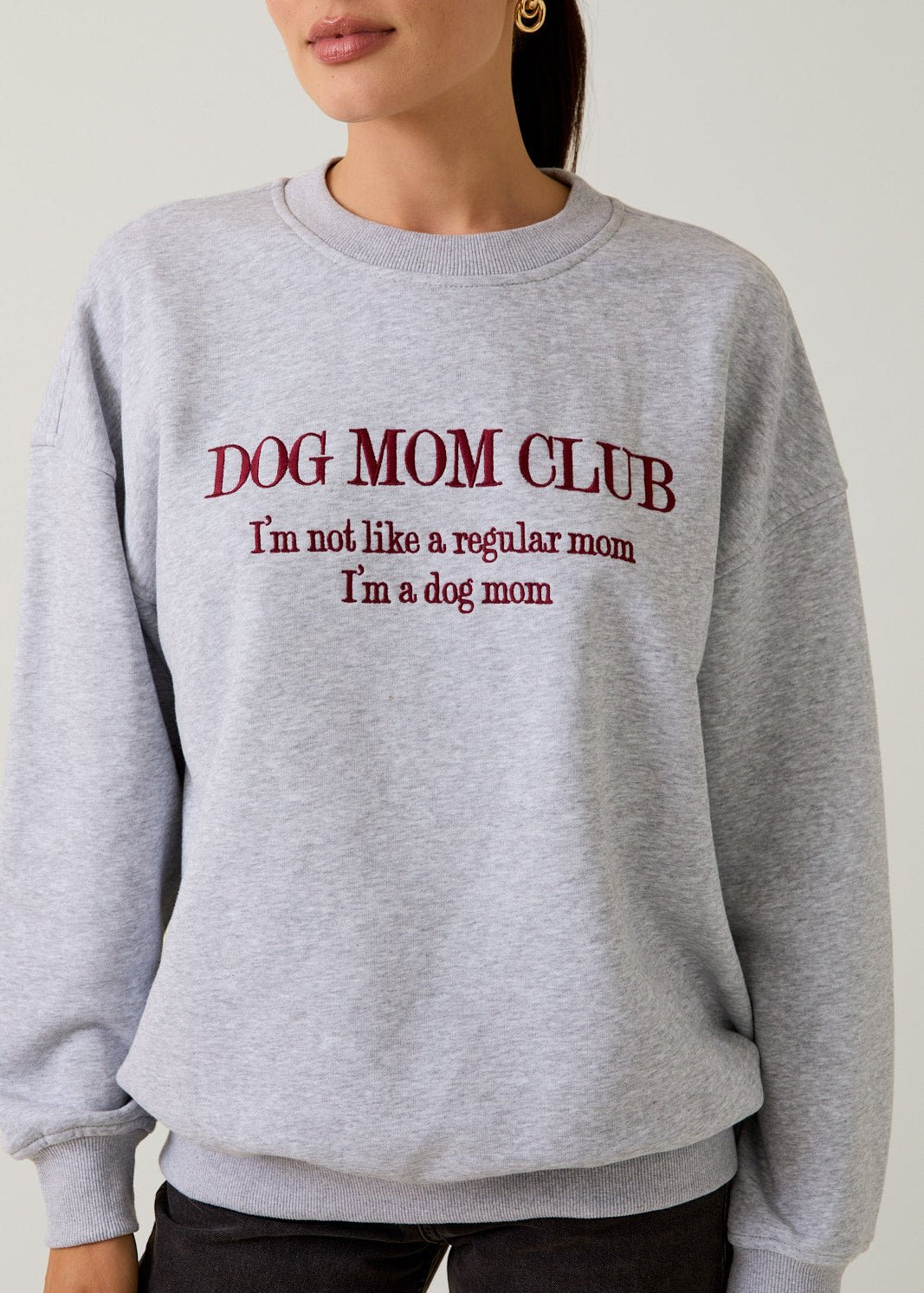 Dog Mom Embroidered Sweatshirt - The Nines